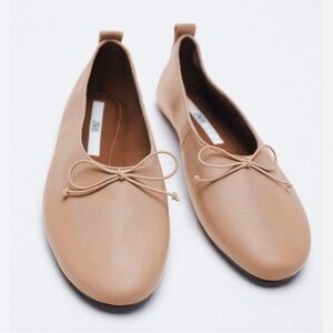 Zara Women's Cream Ballet Flats
